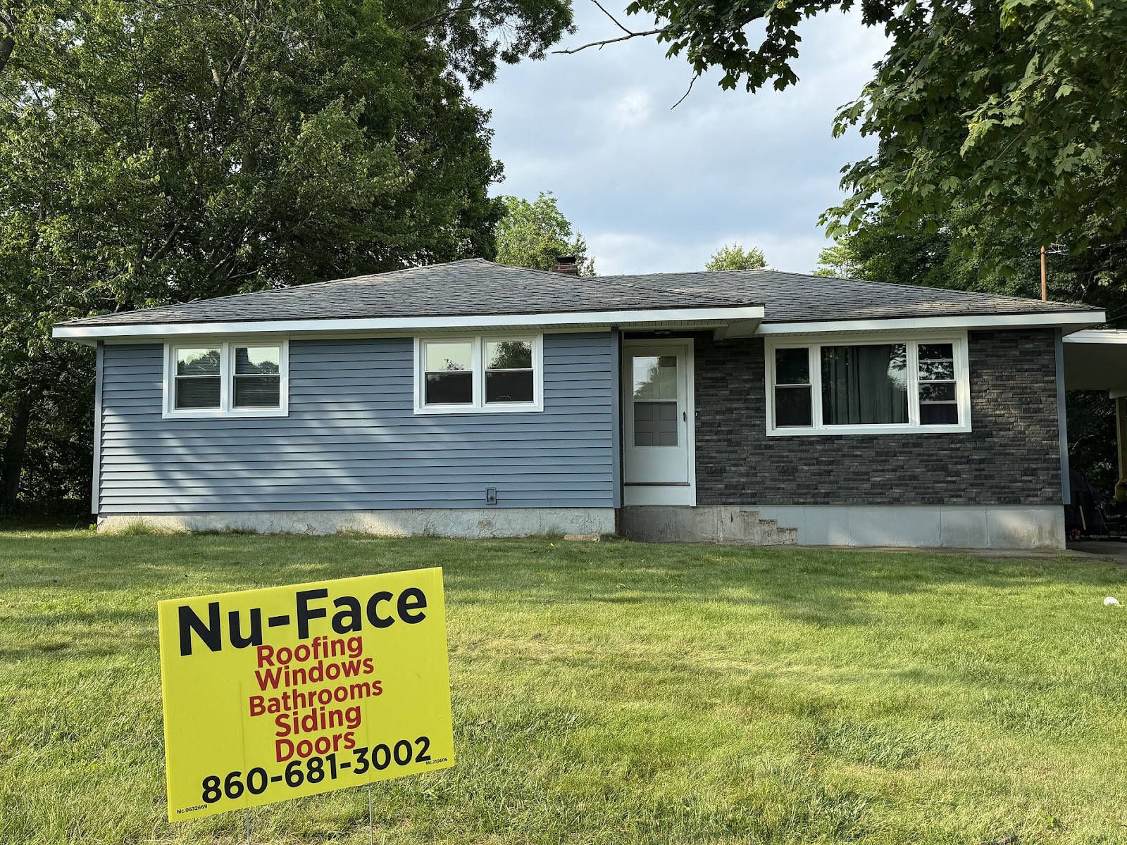 blue siding full replacement